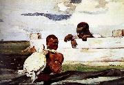 Winslow Homer Turtles captured in oil painting